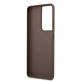 Guess 4G Charms Collection Hard Case - дизайнерски кожен кейс за Samsung Galaxy S21 Ultra (кафяв) thumbnail 6