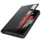 Samsung Clear View Cover EF-ZG99PC - оригинален кейс с отделение за S-Pen, през който виждате информация от дисплея за Samsung Galaxy S21 Ultra (черен) thumbnail
