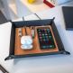 4smarts Pocket Tray Organizer, 15W - настолен органайзер с поставка (пад) за безжично зареждане за Qi съвместими устройства (кафяв) thumbnail 5