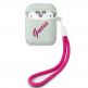 Guess Airpods Vintage Silicone Case - силиконов калъф с връзка за Apple Airpods и Apple Airpods 2 (син) thumbnail