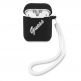 Guess Airpods Vintage Silicone Case - силиконов калъф с връзка за Apple Airpods и Apple Airpods 2 (черен) thumbnail