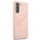 Guess Silicone Script Vintage Silicone Case - дизайнерски силиконов кейс за Samsung Galaxy S21 Plus (розов) thumbnail 4