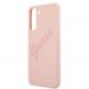 Guess Silicone Script Vintage Silicone Case - дизайнерски силиконов кейс за Samsung Galaxy S21 (розов) thumbnail 6