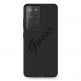 Guess Silicone Script Vintage Silicone Case - дизайнерски силиконов кейс за Samsung Galaxy S21 Ultra (черен) thumbnail