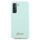 Guess Silicone Script Metal Logo Silicone Case - дизайнерски силиконов кейс за Samsung Galaxy S21 Plus (син) thumbnail 3