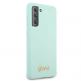 Guess Silicone Script Metal Logo Silicone Case - дизайнерски силиконов кейс за Samsung Galaxy S21 Plus (син) thumbnail 4