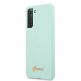 Guess Silicone Script Metal Logo Silicone Case - дизайнерски силиконов кейс за Samsung Galaxy S21 (син) thumbnail 2