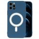 Tel Protect MagSilicone Case - силиконов (TPU) калъф с вграден магнитен конектор (MagSafe) за iPhone 12 mini (тъмносин) thumbnail