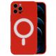 Tel Protect MagSilicone Case - силиконов (TPU) калъф с вграден магнитен конектор (MagSafe) за iPhone 12 mini (червен) thumbnail