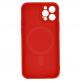 Tel Protect MagSilicone Case - силиконов (TPU) калъф с вграден магнитен конектор (MagSafe) за iPhone 12 mini (червен) thumbnail 2