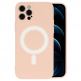 Tel Protect MagSilicone Case - силиконов (TPU) калъф с вграден магнитен конектор (MagSafe) за iPhone 12 mini (бежов) thumbnail