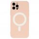 Tel Protect MagSilicone Case - силиконов (TPU) калъф с вграден магнитен конектор (MagSafe) за iPhone 12 mini (бежов) thumbnail 2
