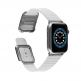JC Design Modern Buckle Band - силиконова каишка с магнитна закопчалка за Apple Watch 38мм, 40мм (бял) thumbnail 4