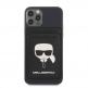 Karl Lagerfeld Saffiano Magnetic Wallet Karl Head - кожен портфейл (джоб) за прикрепяне към iPhone с MagSafe (черен) thumbnail