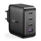 Ugreen GaN Fast Wall Charger PPS 65W - захранване за ел. мрежа за лаптопи, смартфони и таблети с USB и 3xUSB-C изходи с технология за бързо зареждане (черен) thumbnail