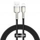 Baseus Cafule Metal Series USB Lightning Cable (CALJK-A01) - Lightning USB кабел за Apple устройства с Lightning порт (100 см) (черен-златист) thumbnail