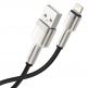 Baseus Cafule Metal Series USB Lightning Cable (CALJK-A01) - Lightning USB кабел за Apple устройства с Lightning порт (100 см) (черен-златист) thumbnail 2