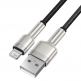 Baseus Cafule Metal Series USB Lightning Cable (CALJK-A01) - Lightning USB кабел за Apple устройства с Lightning порт (100 см) (черен-златист) thumbnail 8