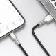 Baseus Cafule Metal Series USB Lightning Cable (CALJK-A01) - Lightning USB кабел за Apple устройства с Lightning порт (100 см) (черен-златист) thumbnail 9
