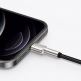 Baseus Cafule Metal Series USB Lightning Cable (CALJK-A01) - Lightning USB кабел за Apple устройства с Lightning порт (100 см) (черен-златист) thumbnail 10