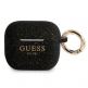 Guess AirPods 3 Silicone Glitter Case - силиконов калъф с карабинер за Apple Airpods 3 (черен) thumbnail