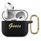 Guess AirPods 3 Silicone Vintage Script Case - силиконов калъф с карабинер за Apple Airpods 3 (черен) thumbnail