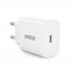 Choetech Wall Charger USB-C 20W PD - захранване за ел. мрежа 20W с USB-C изход и технология за бързо зареждане (бял) thumbnail