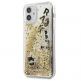 Karl Lagerfeld Liquid Glitter Charms Case - дизайнерски кейс с висока защита за iPhone 12 mini (златист) thumbnail 2
