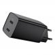 Baseus GaN 2 Lite Charger 65W (CCGAN2L-E01) - захранване за ел. мрежа за лаптопи, смартфони и таблети с 2xUSB-C изхода и с технология за бързо зареждане (черен) thumbnail