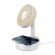 Baseus Hermit 2in1 Desktop Wireless Charger With Oscillating Fan - поставка (пад) за безжично зареждане (10W) и настолен вентилатор за Qi съвместими устройства (бял) thumbnail