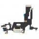 OEM iPhone 11 System Connector and Flex Cable - лентов кабел с Lightning конектора и долните микрофони за iPhone 11 (бял) thumbnail