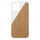 Native Union Clic Wooden Case - дизайнерски хибриден (дърво+TPU) кейс за iPhone 12, iPhone 12 Pro (бял) thumbnail