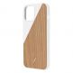 Native Union Clic Wooden Case - дизайнерски хибриден (дърво+TPU) кейс за iPhone 12, iPhone 12 Pro (бял) thumbnail 2