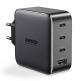 Ugreen GaN Fast Wall Charger PPS 100W - захранване за ел. мрежа за лаптопи, смартфони и таблети с USB и 3xUSB-C изходи с технология за бързо зареждане (черен) thumbnail