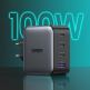 Ugreen GaN Fast Wall Charger PPS 100W - захранване за ел. мрежа за лаптопи, смартфони и таблети с USB и 3xUSB-C изходи с технология за бързо зареждане (черен) thumbnail 2