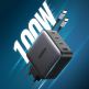 Ugreen GaN Fast Wall Charger PPS 100W - захранване за ел. мрежа за лаптопи, смартфони и таблети с USB и 3xUSB-C изходи с технология за бързо зареждане (черен) thumbnail 4