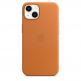 Apple iPhone Leather Case with MagSafe - оригинален кожен кейс (естествена кожа) за iPhone 13 (оранжев) thumbnail