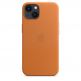 Apple iPhone Leather Case with MagSafe - оригинален кожен кейс (естествена кожа) за iPhone 13 (оранжев) thumbnail 2