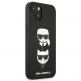 Karl Lagerfeld Karl & Choupette Saffiano Leather Case - дизайнерски кожен кейс за iPhone 13 mini (черен) thumbnail 4