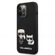 Karl Lagerfeld Karl & Choupette Silicone Case - дизайнерски силиконов кейс за iPhone 13 Pro (черен) thumbnail 2