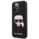 Karl Lagerfeld Head Silicone Case - дизайнерски силиконов кейс за iPhone 13 Pro (черен) thumbnail 3