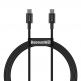 Baseus Superior USB-C to USB-C Cable PD 2.0 100W (CATYS-B01) - здрав кабел за бързо зареждане за устройства с USB-C порт (100 см) (черен) thumbnail