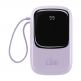 Baseus Qpow Digital Display Power bank with Lightning cable 20W (PPQD-H05) - външна батерия 20000 mAh с вграден Ligtning кабел и USB-C, USB-A и Lightning изходи (лилав) thumbnail 2