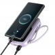 Baseus Qpow Digital Display Power bank with Lightning cable 20W (PPQD-H05) - външна батерия 20000 mAh с вграден Ligtning кабел и USB-C, USB-A и Lightning изходи (лилав) thumbnail 3