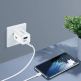 Dux Ducis Super Si Dual USB & USB-C PD Wall Charger 30W- захранване за ел. мрежа с USB и USB-C изходи и технология за бързо зареждане (бял) thumbnail 3