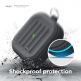 Elago AirPods 3 Armor Hang Case - удароустойчив силиконов калъф с карабинер за Apple Airpods 3 (тъмносив) thumbnail 3