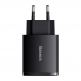 Baseus Compact Quick Wall Charger 30W (CCXJ-E01) - захранване за ел. мрежа с 2хUSB-A и USB-C изходи и технология за бързо зареждане (черен) thumbnail 2