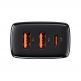 Baseus Compact Quick Wall Charger 30W (CCXJ-E01) - захранване за ел. мрежа с 2хUSB-A и USB-C изходи и технология за бързо зареждане (черен) thumbnail 4