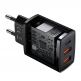 Baseus Compact Quick Wall Charger 30W (CCXJ-E01) - захранване за ел. мрежа с 2хUSB-A и USB-C изходи и технология за бързо зареждане (черен) thumbnail 5