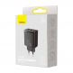 Baseus Compact Quick Wall Charger 30W (CCXJ-E01) - захранване за ел. мрежа с 2хUSB-A и USB-C изходи и технология за бързо зареждане (черен) thumbnail 8